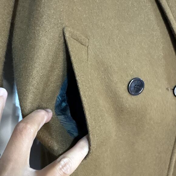 Billi By Billycoat Womens Brown Trench Coat Wool Blend Button Front Peak Lapel - Picture 5 of 16